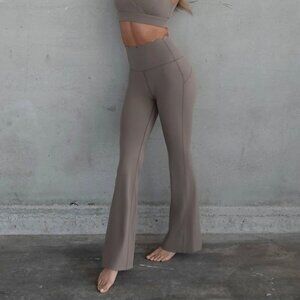 Wiskii High-Waist Flare Legging in Almond Butter